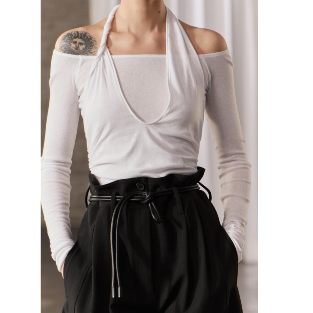 Zara DELICATE SEMI-SHEER LAYERED HALTER NECK TOP